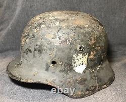 Original WWII German M35 Heer Army Helmet EF62 Relic Eastern Front