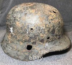 Original WWII German M35 Heer Army Helmet EF62 Relic Eastern Front