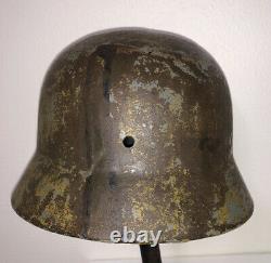 Original WWII German M40 Camo Army Wehrmacht Heer Steel Helmet Shell