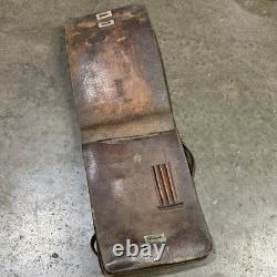 Original WWII German Swiss Army Officer Map Carrying Case Leather