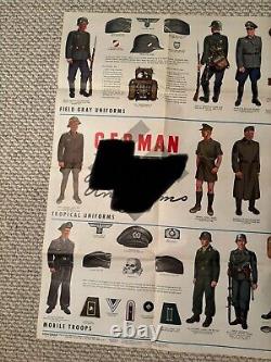 Original WWII Poster Newsmap German Army Uniforms 35x47