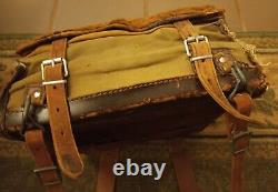 Original Ww2 German Army M. 34 Kavallerie Tornister Pack Early Brown Leather Trim