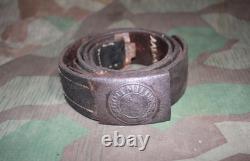 Original Ww2 German Army Wehrmacht Heer Belt With Steel Buckle Denazified 1940
