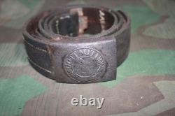 Original Ww2 German Army Wehrmacht Heer Belt With Steel Buckle Denazified 1940