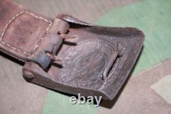Original Ww2 German Army Wehrmacht Heer Belt With Steel Buckle Denazified 1940