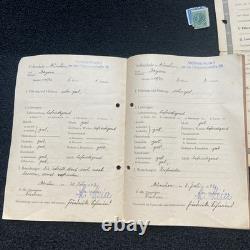 Original Ww2 German Military ID, Army school lot, war camp release letter