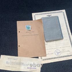 Original Ww2 German Military ID, Army school lot, war camp release letter