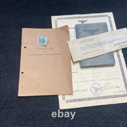 Original Ww2 German Military ID, Army school lot, war camp release letter
