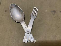 Original Wwii German M31 Soldat Waffen Heer Army Mess Kit Spoon Fork Combo-1938