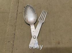 Original Wwii German M31 Soldat Waffen Heer Army Mess Kit Spoon Fork Combo-1939