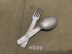 Original Wwii German M31 Soldat Waffen Heer Army Mess Kit Spoon Fork Combo-1939