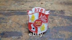Post WWII vintage US Army 278th Engineer Bn Plastic DI uniform pin German Made