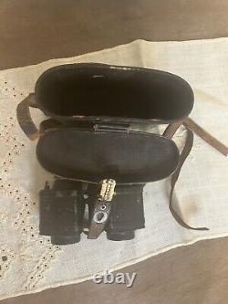 Pre WWII German Binoculars With Original Leather Case Military War Memorabilia