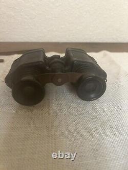 Pre WWII German Binoculars With Original Leather Case Military War Memorabilia