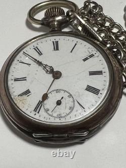 Pre WWII German Made Silver Manual Pocket Watch for German Army Officers Nazi Ge