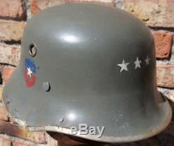 Pre Ww II Chilean Army Vulkanfiber M 35 German Parade Drgm Officer 1933 Helmet