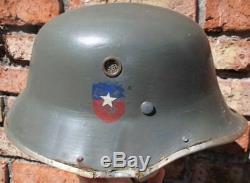 Pre Ww II Chilean Army Vulkanfiber M 35 German Parade Drgm Officer 1933 Helmet