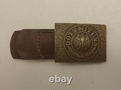 Pre Wwii Weimar German Reichsheer 1935 Army Belt Buckle With Leather Tab Rare