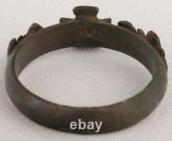 Pro Fide Latin For Faith ww2 GERMAN Ring STERLING Silver IRON Cross WWII Army