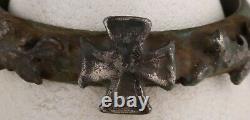 Pro Fide Latin For Faith ww2 GERMAN Ring STERLING Silver IRON Cross WWII Army