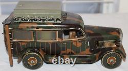 RARE 1938 WWII TIPPCO HAUSSER GERMAN ARMY RADIO COMMAND TRUCK with Windup Motor