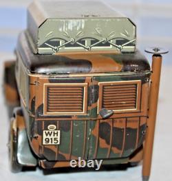 RARE 1938 WWII TIPPCO HAUSSER GERMAN ARMY RADIO COMMAND TRUCK with Windup Motor