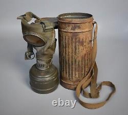 RARE DAK WWII WW2 Original German Gas Mask Set Tropical Camo Equipment 1942