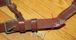 RARE ORIG. WW2 German army CAVALRY HORSE BRIDLE (HEAD STRAPS) 1943 BROWN LEATHER