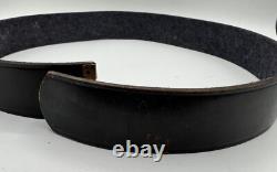 RARE WW2 German Army Leather Dress Parade Belt with Luftwaffe Blue Lining Marked