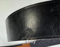 RARE WW2 German Army Leather Dress Parade Belt with Luftwaffe Blue Lining Marked