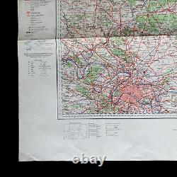 RARE WWII German Army Offensive Invasion Map of Paris France World War Relic