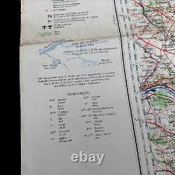 RARE WWII German Army Offensive Invasion Map of Paris France World War Relic