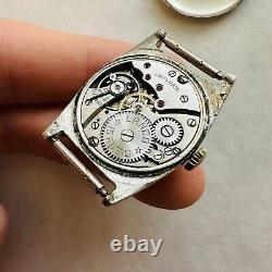 RARE WWII LANCO MILITARY Watch Small Case Wrist WW2 Vtg Swiss German Army Old