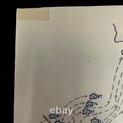 RARE! WWII Pattons U. S. Third Army Hand-Drawn Western Allied invasion of German