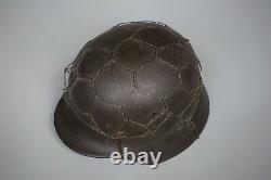 RARE WWII WW2 German Original M40 Heer Army Wire Camouflage Helmet NS64 NAMED