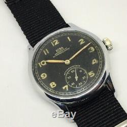 Rare 1940s WW2 GERMAN ARMY MILITARY ARSA DH WATCH ORIGINAL DIAL RUNS GREAT CONDT