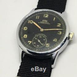 Rare 1940s WW2 GERMAN ARMY MILITARY ARSA DH WATCH ORIGINAL DIAL RUNS GREAT CONDT