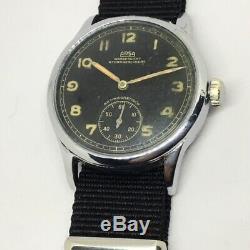 Rare 1940s WW2 GERMAN ARMY MILITARY ARSA DH WATCH ORIGINAL DIAL RUNS GREAT CONDT