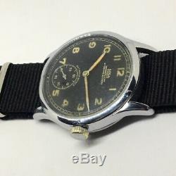 Rare 1940s WW2 GERMAN ARMY MILITARY ARSA DH WATCH ORIGINAL DIAL RUNS GREAT CONDT