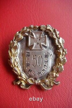 Rare German Army Wwii 50 Kr. U. Sold. Ver. Mintraching Badge Kremhelmer Munchen