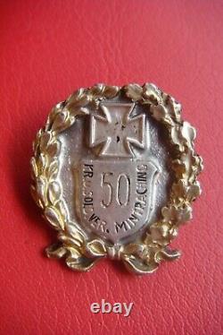 Rare German Army Wwii 50 Kr. U. Sold. Ver. Mintraching Badge Kremhelmer Munchen