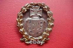 Rare German Army Wwii 50 Kr. U. Sold. Ver. Mintraching Badge Kremhelmer Munchen