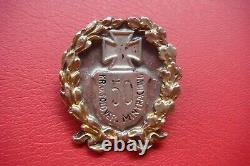 Rare German Army Wwii 50 Kr. U. Sold. Ver. Mintraching Badge Kremhelmer Munchen