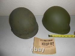 Rare Original Metal Army Military Helmet With Liner And Manual Wwii / Korea