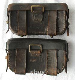 Rare Original Pair Pre WW1 Vintage IMPERIAL GERMAN ARMY MAUSER AMMO POUCHES