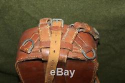Rare Original WW2 German Army Cavalry Troopers M34 Leather Saddle Bag, 43' d