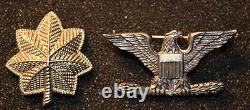 Rare US Army Post WWII Assmann made Lt Colonel and Bird Colonel rank insignia