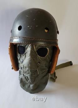 Rare WWII German Belgian tank driver helmet/US American cold weather face mask