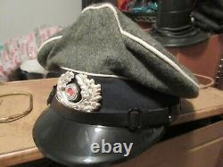 Reproduction German Ww2 Army Heer Infantry Wool Visor Cap Hat Size 60