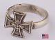 Ring German Iron Cross Soldiers Amulet Jewelry Wwii Ww2 835 Sterling Silver Army
